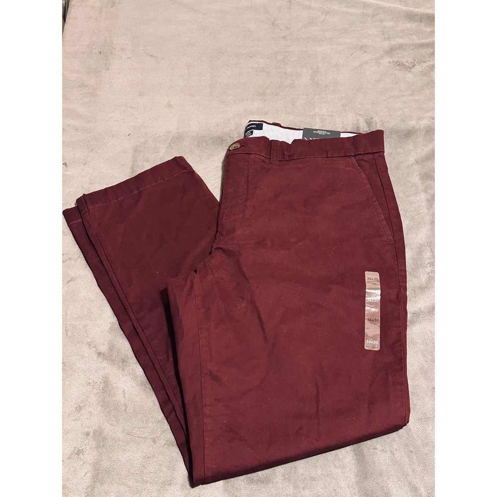 Tommy Hilfiger THFlex Slim Fit Stretch Chino Pants Burgundy 36x30 Mens